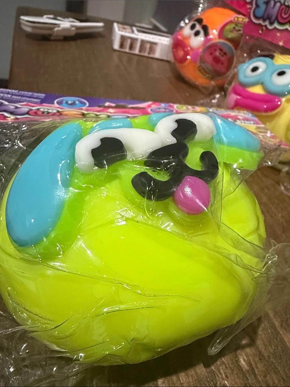 Kids Squishy Toy - Lime Green Puppy Smushers